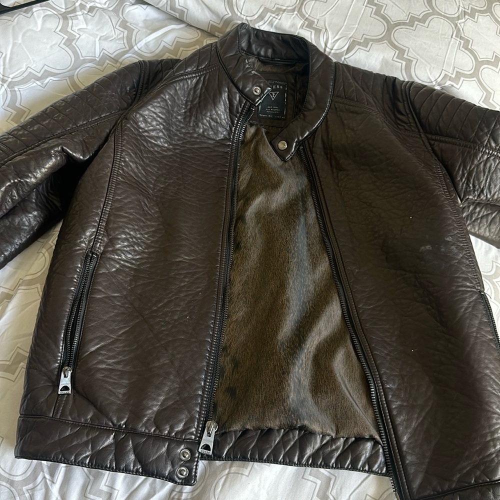 Men’s Guess Brown Leather Jacket